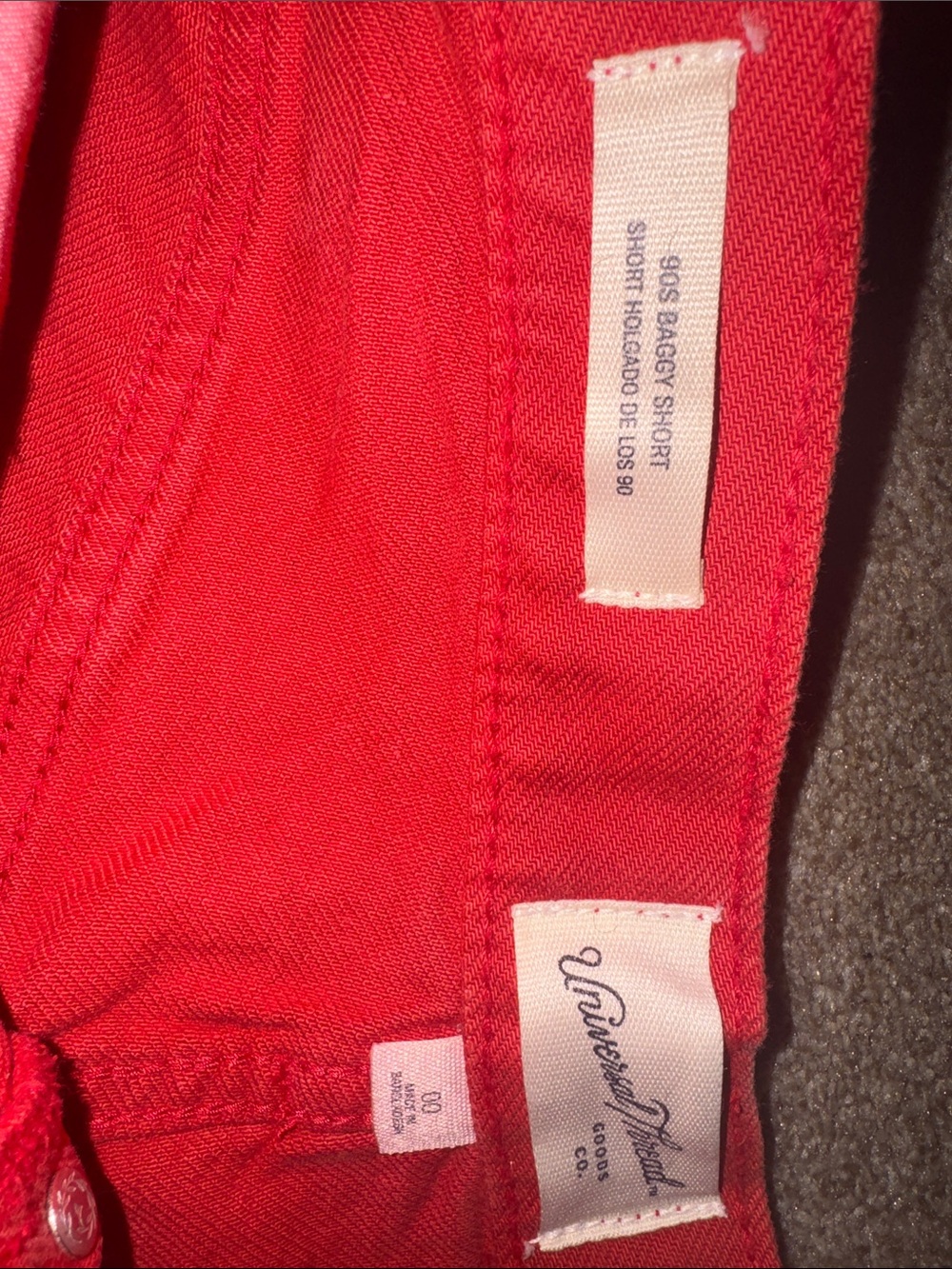Universal Thread Bright Red High-Rise Button-Fly Denim Shorts - Picture 3 of 3